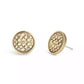 Faux Stone Signature Quilted Coin Stud Earrings