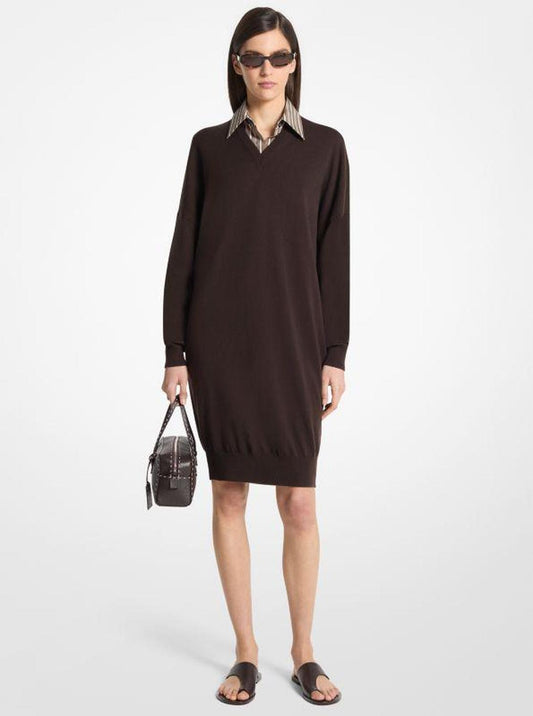 Cashmere V-Neck Tunic Dress