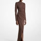 Stretch Matte Jersey Ruched Gown