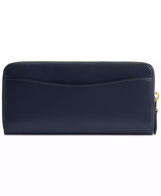 Slim Accordion Leather Zip-Around Wallet