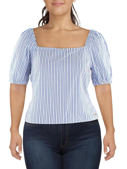 Womens Cotton Square Neck Pullover Top