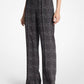Glen Plaid Silk Crepe De Chine Pajama Pants