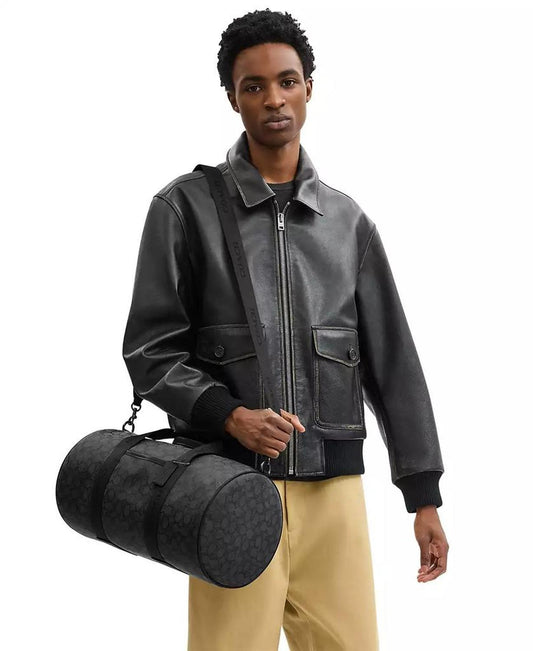 Men's Theo Signature Jacquard Duffle Bag