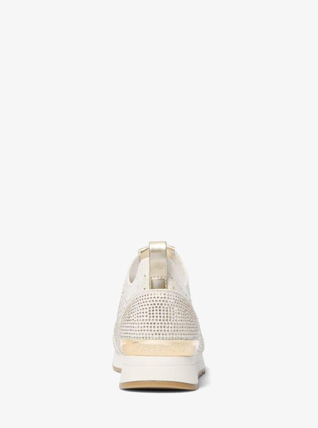 Jenkins Crystal Embellished Metallic Stretch Knit Trainer