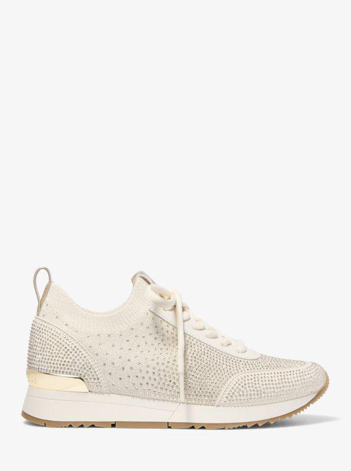 Jenkins Crystal Embellished Metallic Stretch Knit Trainer
