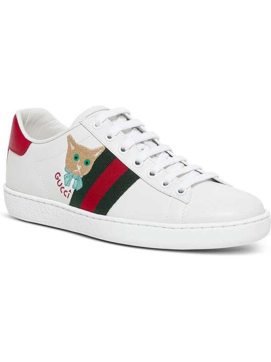 Gucci Ace Cat Leather Sneakers