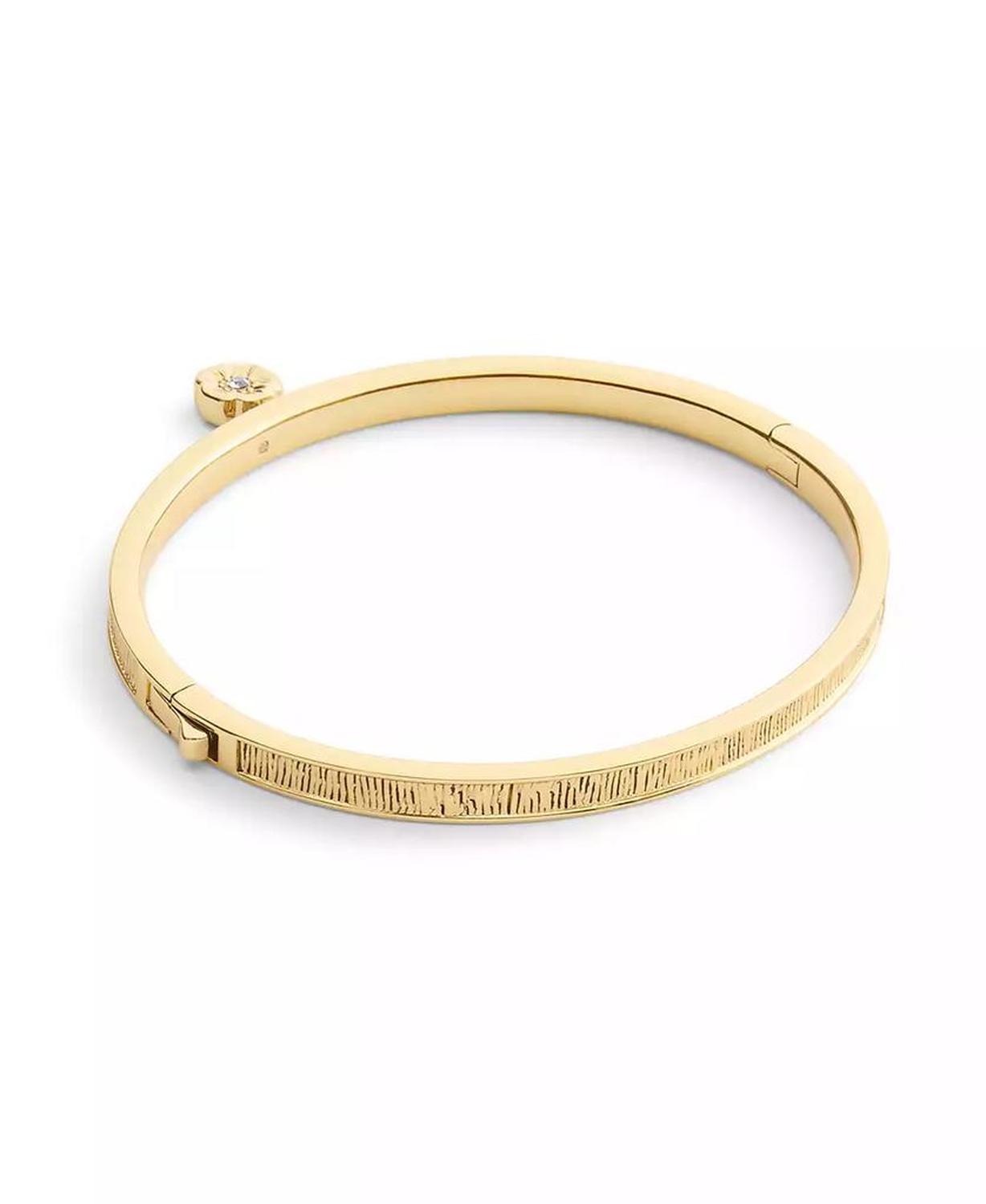 Gold Plated Tea Rose Charm Bangle Bracelets