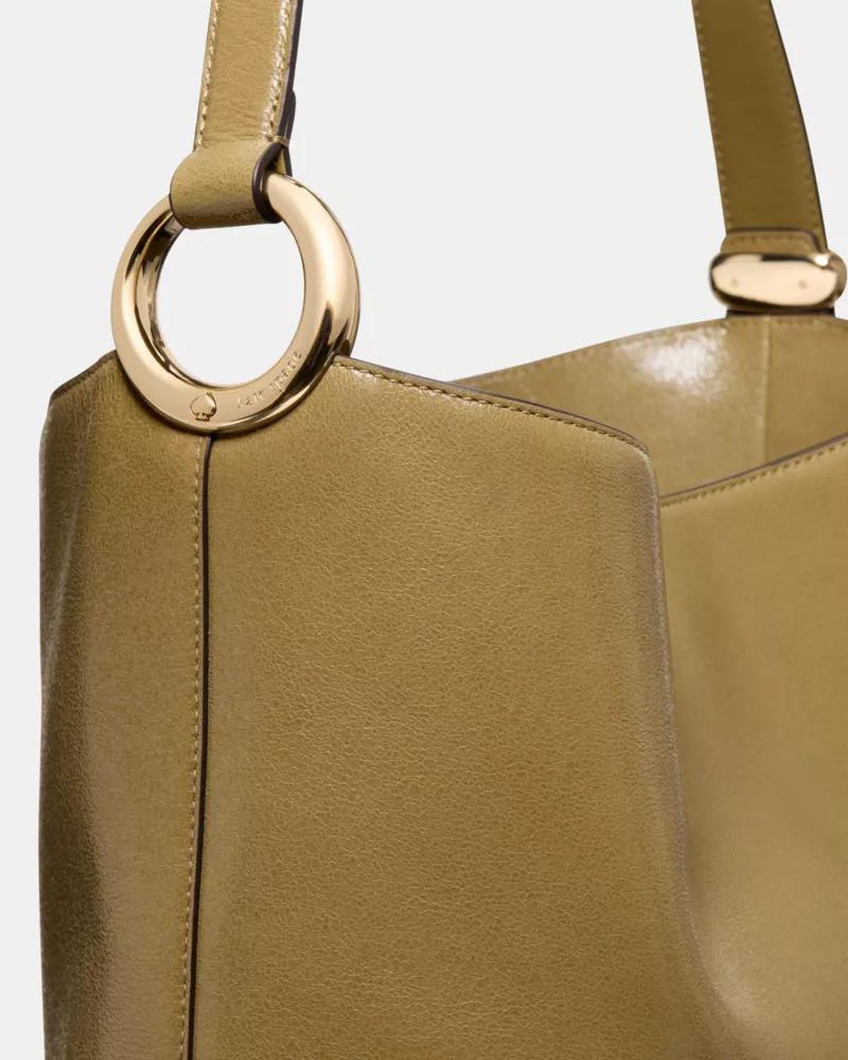 Halo Glazed Leather Large Bucket Bag