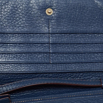 Marc Jacobs Navy Leather Recruit Wallet On Strap