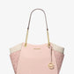 Jet Set Large Color-Block Signature Logo Tote Bag
