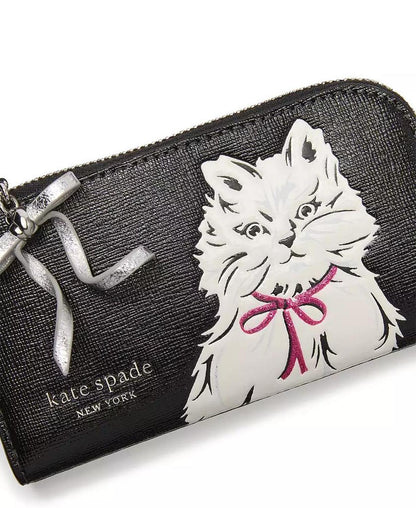 Whiskers Saffiano Leather Small Bifold Wallet