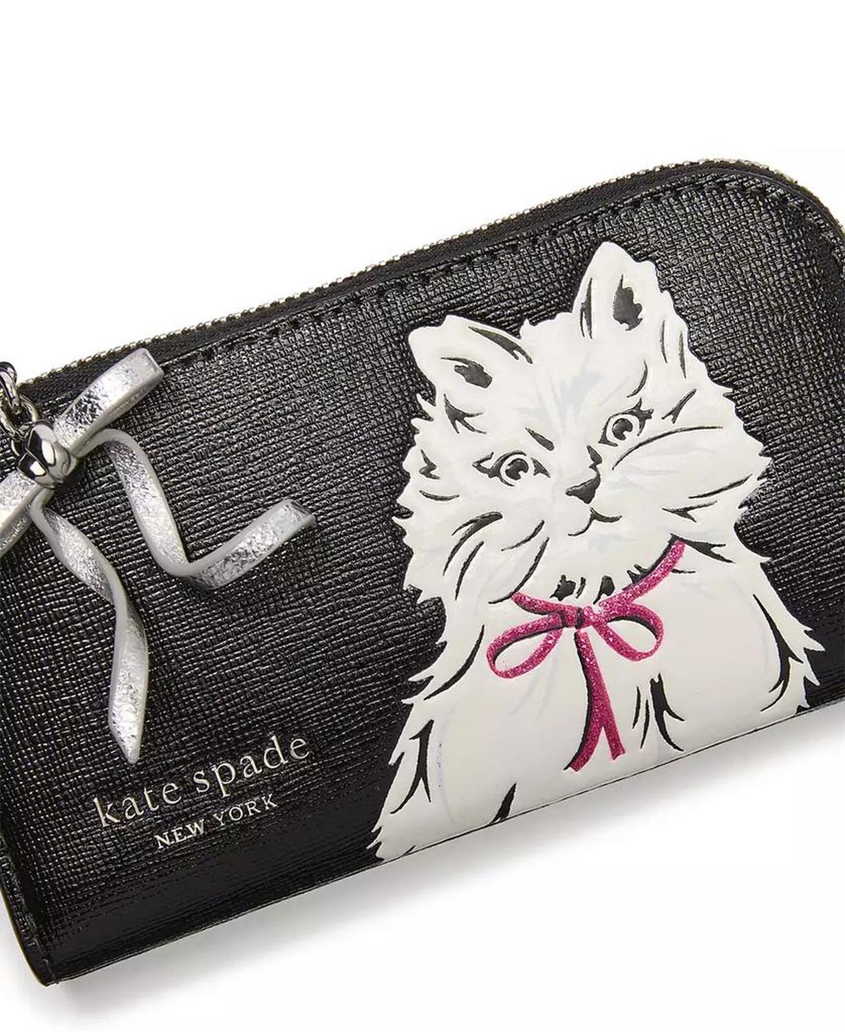 Whiskers Saffiano Leather Small Bifold Wallet
