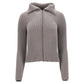 Weekend Knitted Zipped Sweater in Grey Wool