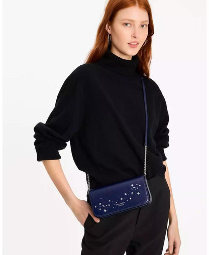 Devin Embellished Flap Chain Wallet