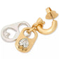 Two-Tone Crystal Pop Tab Charm Hoop Earrings