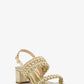 Audrina Metallic Woven Block Heel Sandal