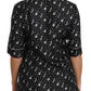 Dolce & Gabbana Silk Guitar Trumpet Print Polo Top
