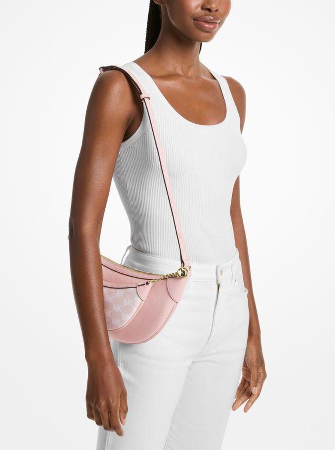 Hollis Medium 2-in-1 Pebbled Leather and Logo Jacquard Shoulder Bag