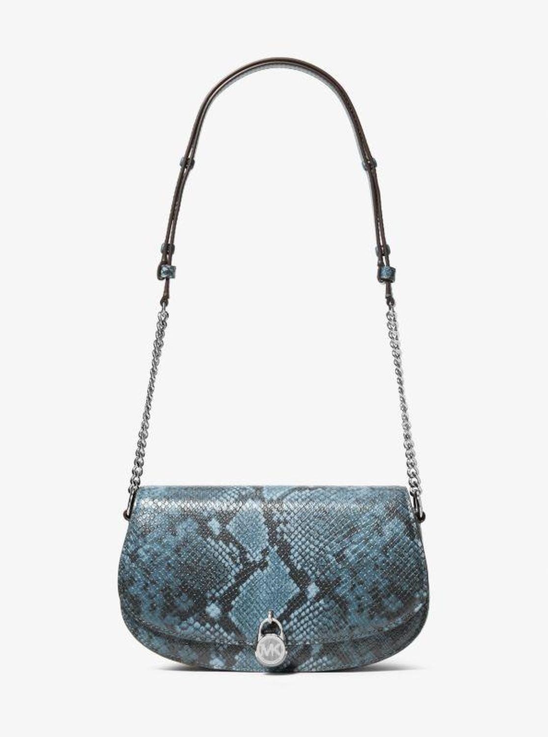 Mila Medium Snake Embossed Messenger Bag