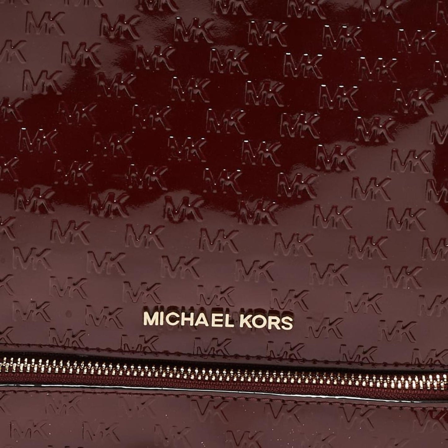 Michael Kors Signature Embossed Patent Leather And Coated Canvas Rhea Backpack