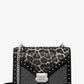Whitney Medium Signature Logo and Leopard Print Calf Hair Shoulder Bag