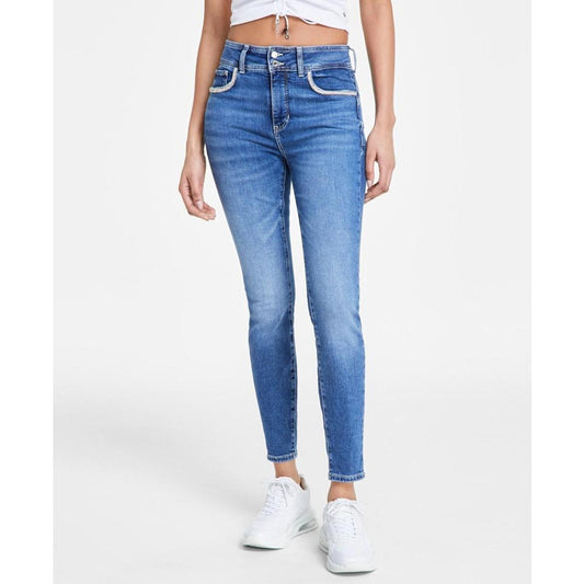 Women's Rhinestone Trimmed Skinny Ankle Jeans