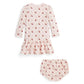 Floral Waffle Henley Dress & Bloomer (Infant)