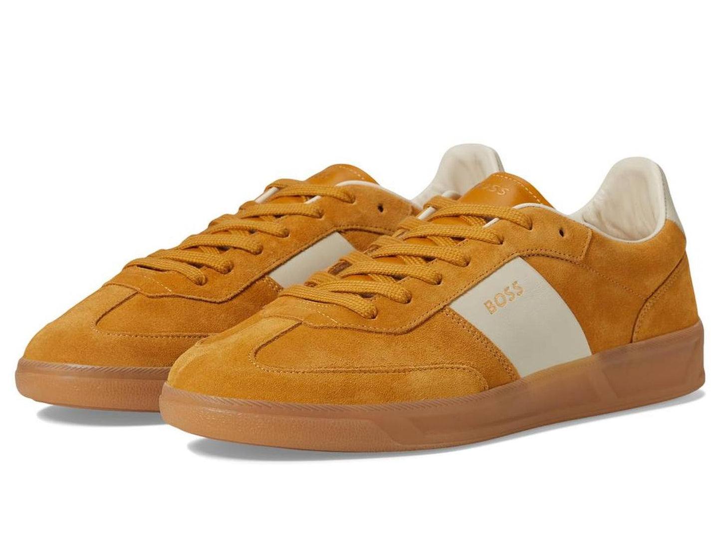 Suede Leather Block Low Profile Sneakers
