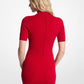 Logo Jacquard Knit Mock Neck Dress