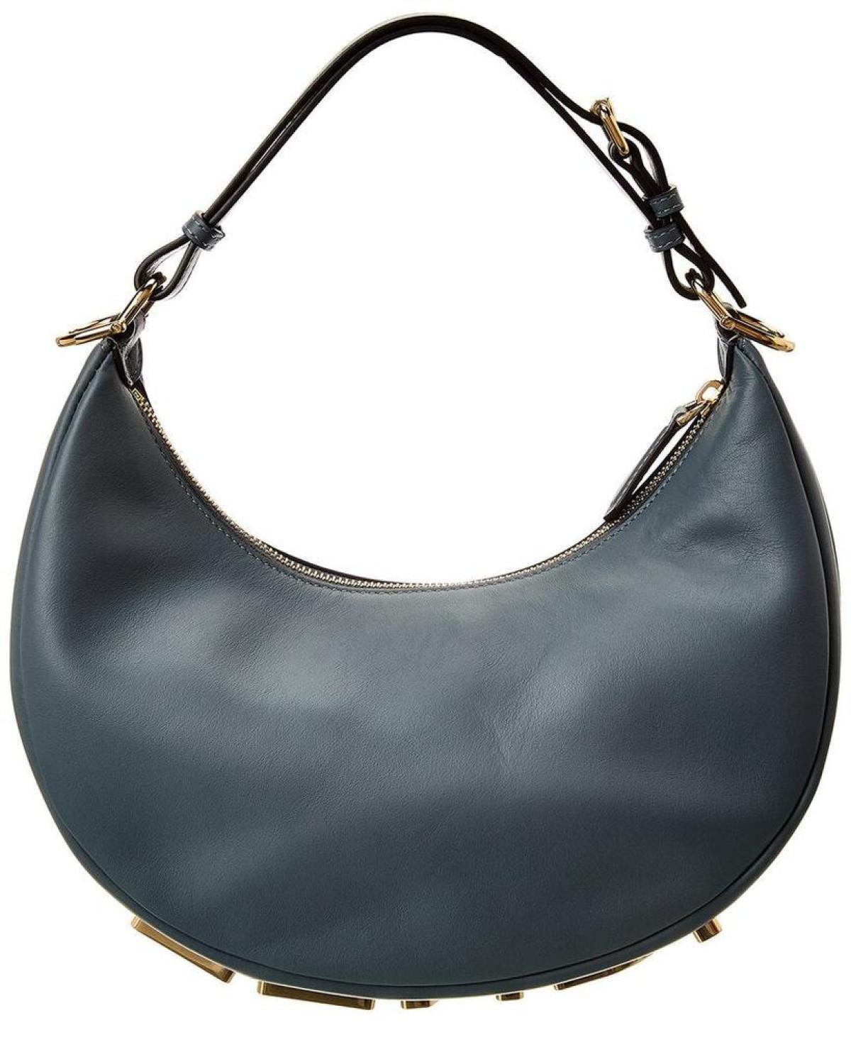 FENDI Fendigraphy Small Leather Hobo Bag