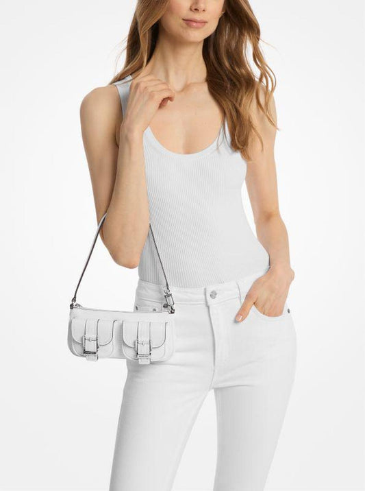 Zoe Small Snake Embossed Leather Convertible Pochette