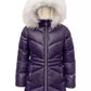 Michael Kors Big Girls Stadium Puffer Jacket with Faux-Fur Trim