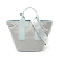 blue  Leather Nylon Canvas Handbag
