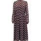 Chevron-print Midi Dress in Purple Polyester