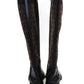 Michael Michael Kors Womens Black/Brown Leather RIDLEY BOOTS Shoes
