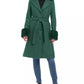 Women's Faux-Fur-Trim Belted Coat