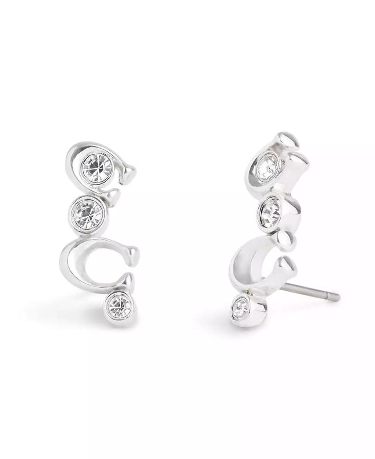 Faux Stone Signature C Stone Crawler Earrings