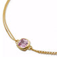 23k Gold-Plated Sterling Silver colored Sapphire (7/8 ct. t.w.) Double-Chain Bracelet