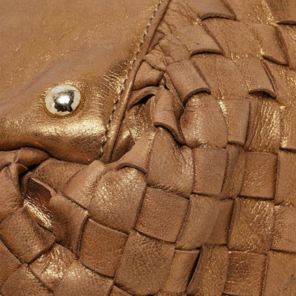 Michael Kors Gold Woven Leather Drawstring Tote