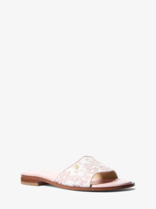 Hannah Sequined Floral Print Slide Sandal