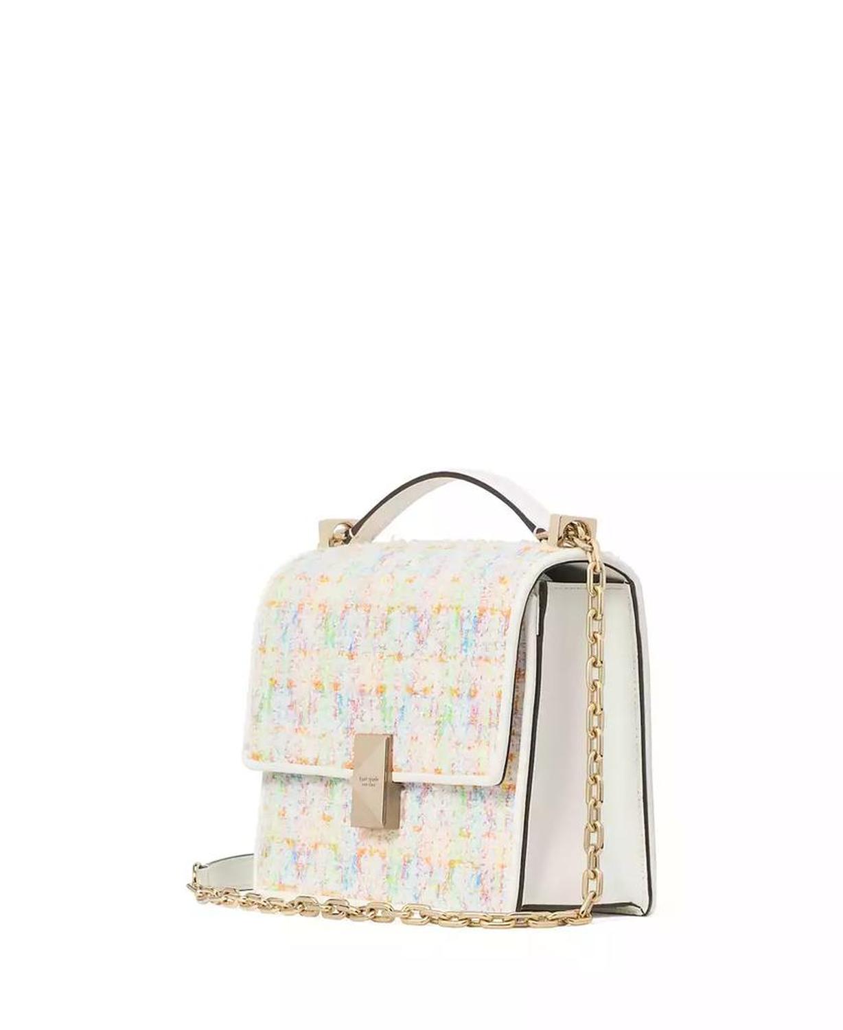 Deco Tweed Chain Strap Mini Shoulder Bag