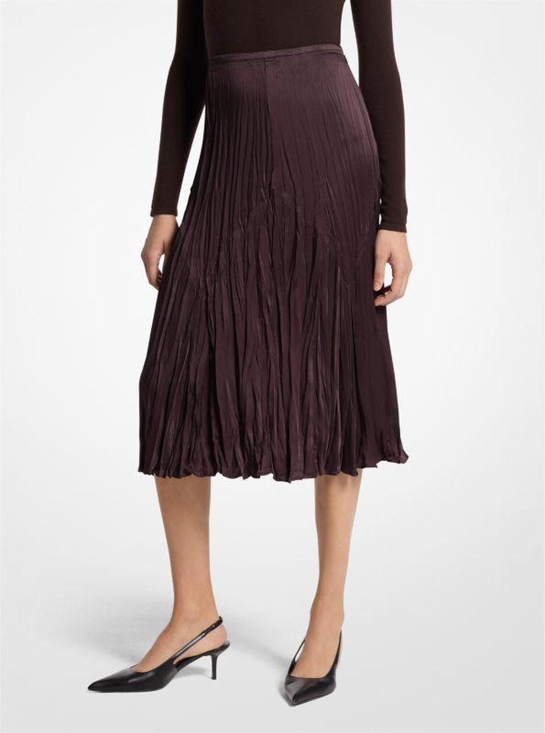 Crushed Satin Charmeuse Skirt