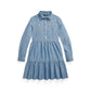Tiered Chambray Shirtdress (Big Kids)