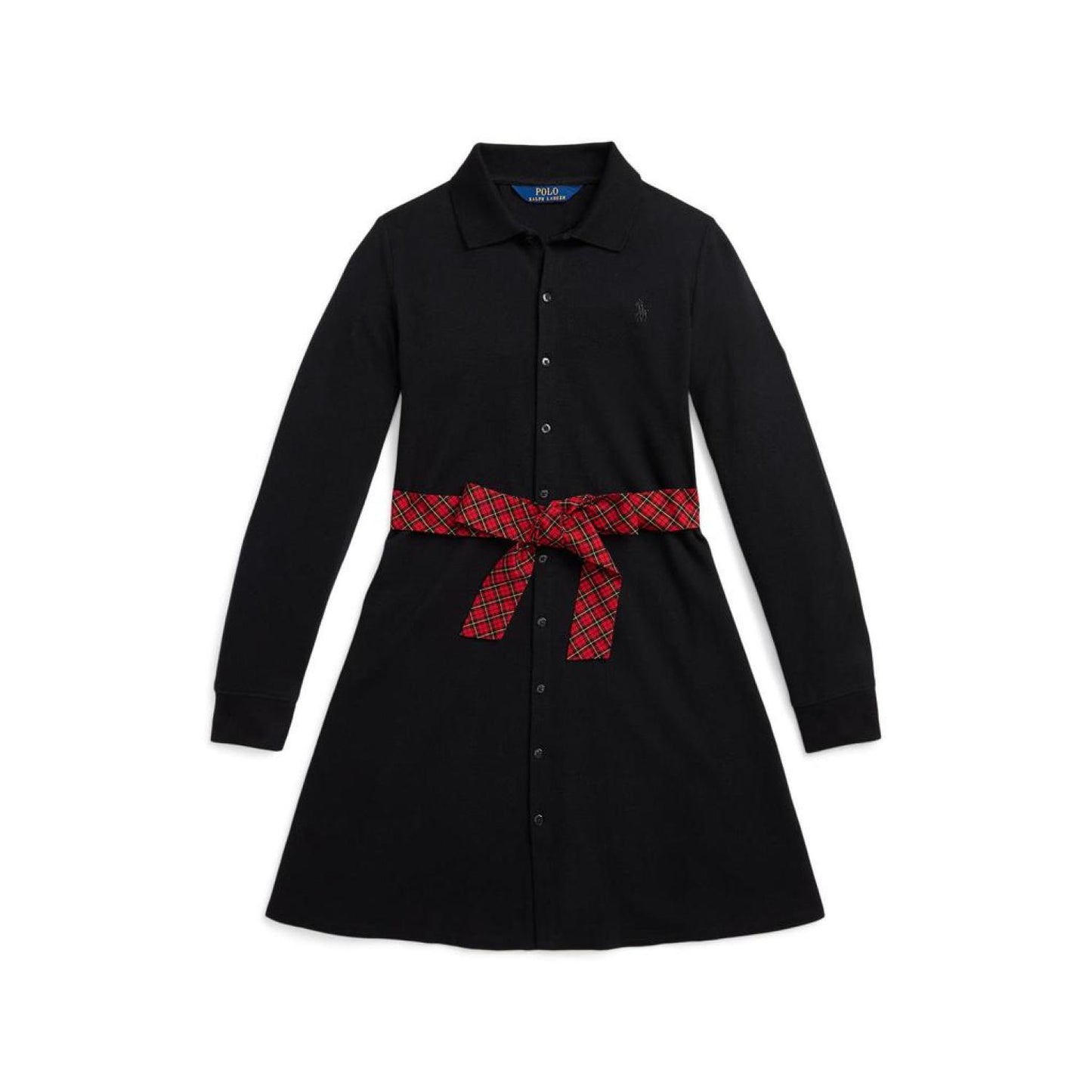 Plaid-Sash Knit Oxford Dress (Big Kids)