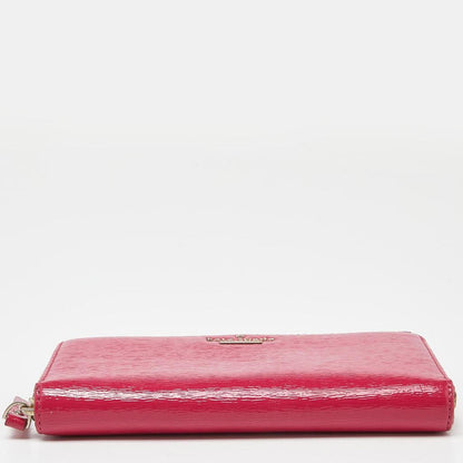 Kate Spade Pink Patent Leather Zip Around Continental Wallet