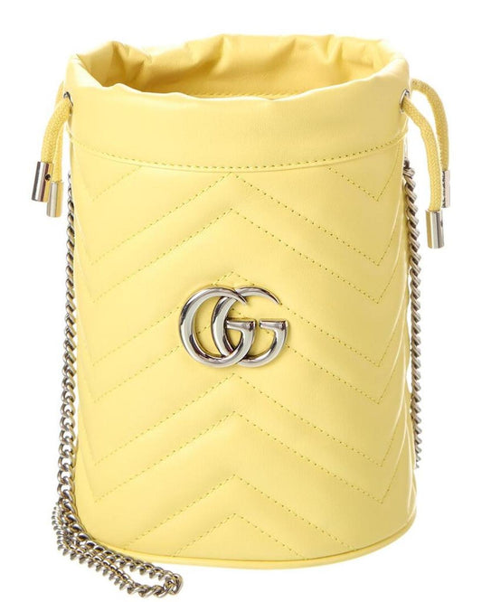 Gucci GG Marmont Mini Matelasse Leather Bucket Bag