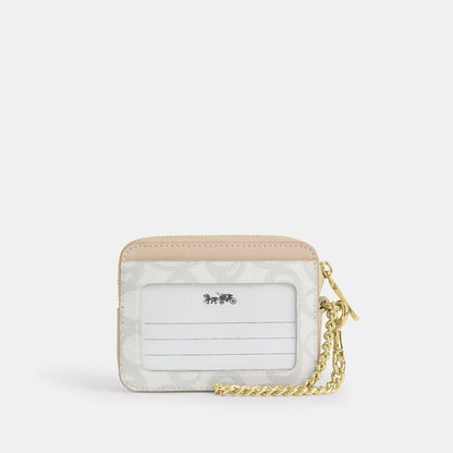 Zip Card Case In Sketch Signature Canvas