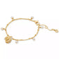 Gold-Tone Mixed Stone Shell Charm Bracelet