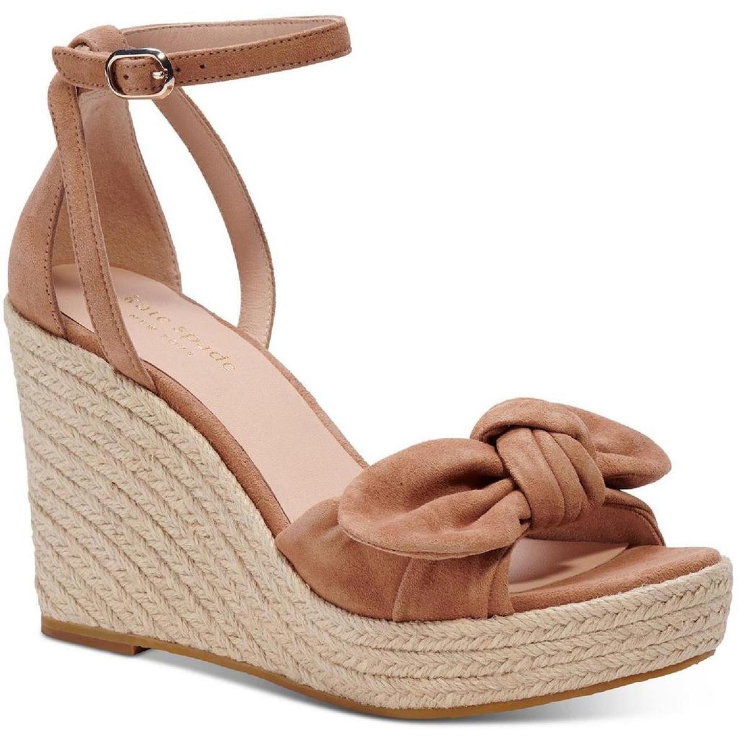 Tianna Womens Knot-Front Ankle Strap Wedge Sandals