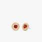 Precious Metal-Plated Brass Cubic Zirconia Halo Earrings